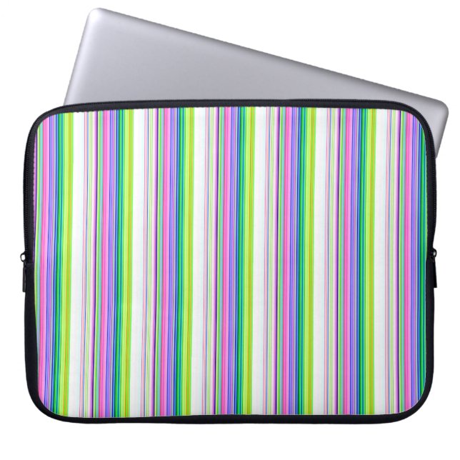 Hot colorful neon stripes laptop sleeve (Front)