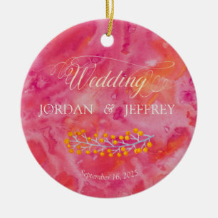 Hot Colour Romantic Wedding Ceramic Tree Decoration