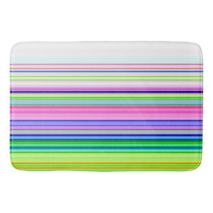 Hot colourful neon stripes bath mat