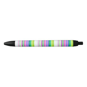 Hot colourful neon stripes black ink pen