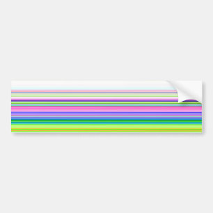Hot colourful neon stripes bumper sticker