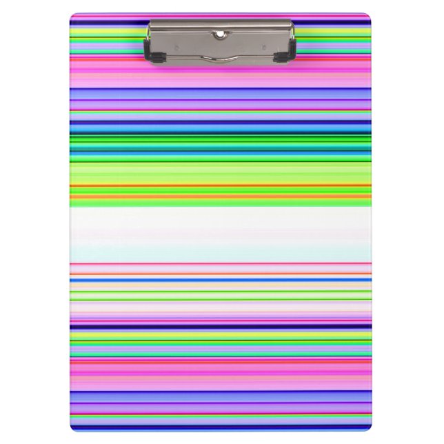 Hot colourful neon stripes clipboard (Front)