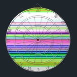 Hot colourful neon stripes dartboard<br><div class="desc">Hot colourful neon stripes</div>