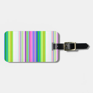 Hot colourful neon stripes luggage tag