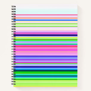 Hot colourful neon stripes notebook
