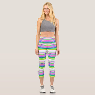 Hot colourful neon stripes  throw pillow capri leggings