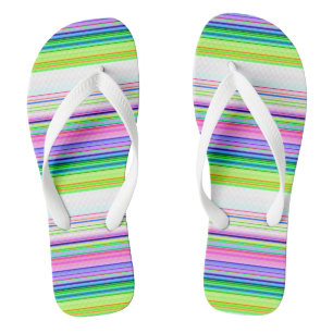 Hot colourful neon stripes throw pillow flip flops