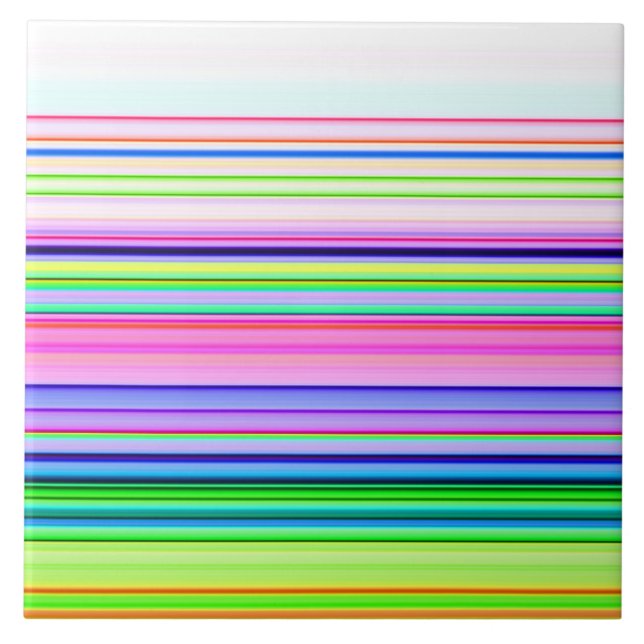 Hot colourful neon stripes tile (Front)