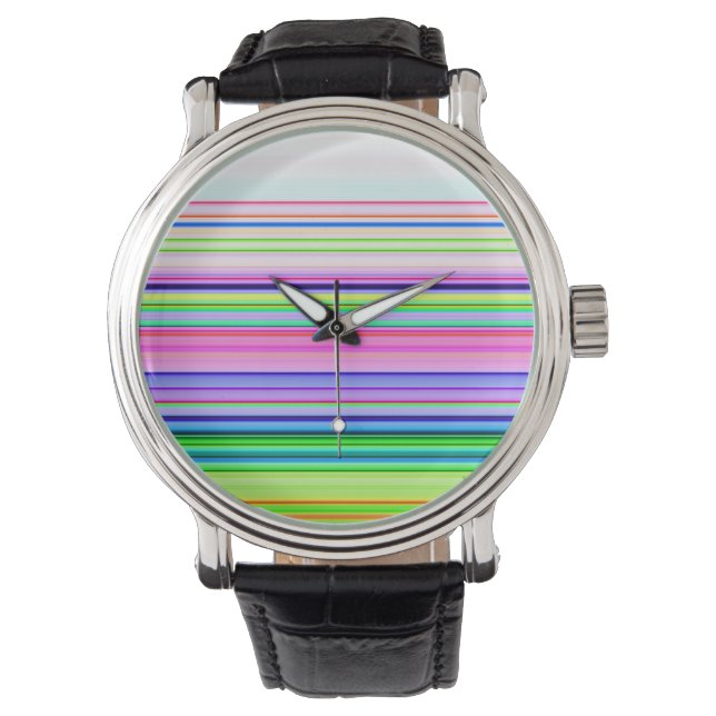 Hot colourful neon stripes watch (Front)
