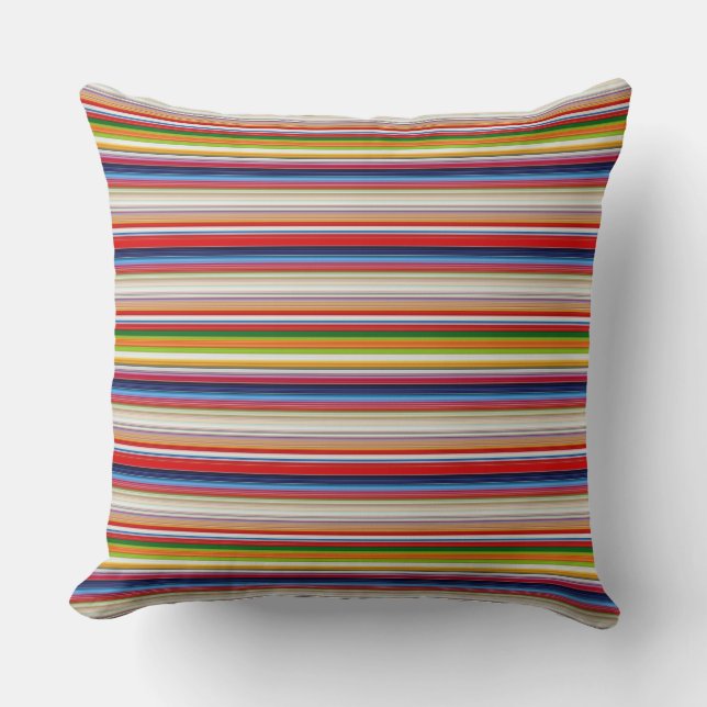 Hot colourful stripes cushion (Front)
