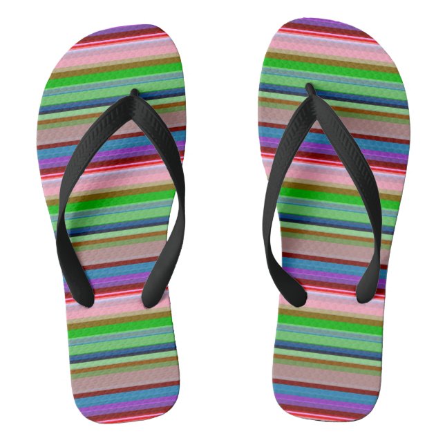 Hot colourful stripes flip flops (Footbed)