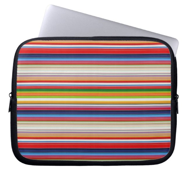 Hot colourful stripes laptop sleeve (Front)