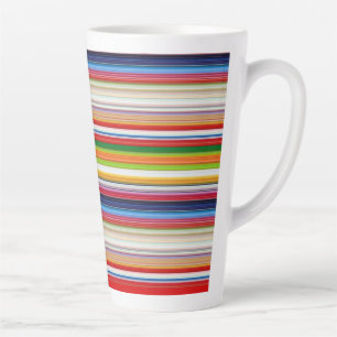 Hot colourful stripes latte mug