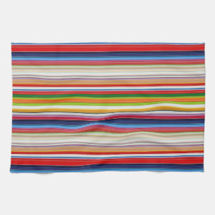 Hot colourful stripes tea towel