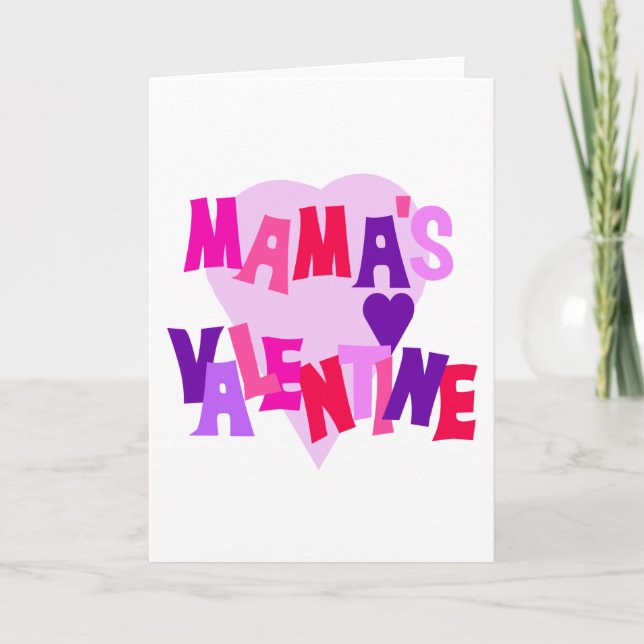Hot Colours Heart Mama's Valentine Holiday Card (Front)
