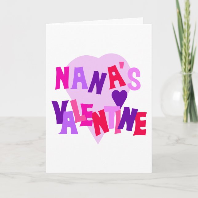Hot Colours Heart Nana's Valentine Holiday Card (Front)