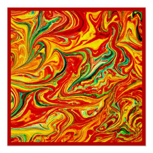 Hot Colours Patterns Painting. Buy Now Poster (Front)
