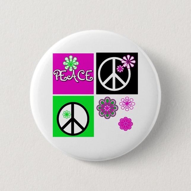 Hot Colours Peace 6 Cm Round Badge (Front)