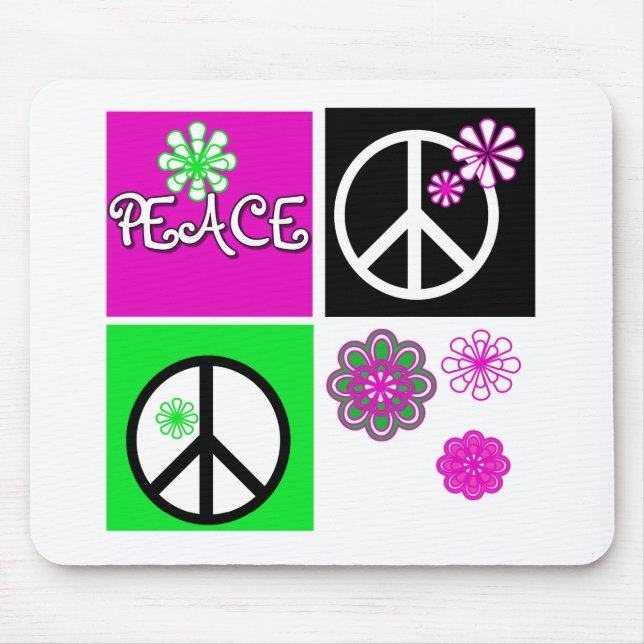 Hot Colours Peace Mouse Mat (Front)