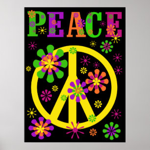 Hot Colours Peace Poster