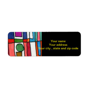 Hot & cool rectangular stripes with circle accent
