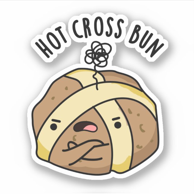 Hot Cross Bun Funny Food Pun (Front)