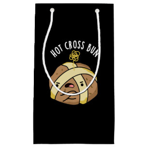 Hot Cross Bun Funny Food Pun Dark BG Small Gift Bag