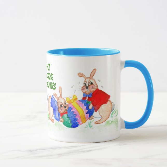 'Hot Cross Bunnies' Coffee Mug (Right)