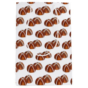Hot Cross Buns British Food Baking Pastry Bakery Medium Gift Bag