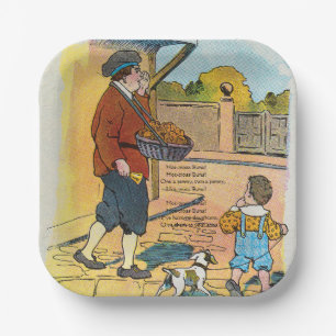 Hot-cross Buns, Mother Goose Nursery Rhyme Picture Paper Plate