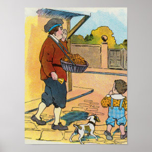 Hot-cross Buns, Mother Goose Nursery Rhyme Picture Poster