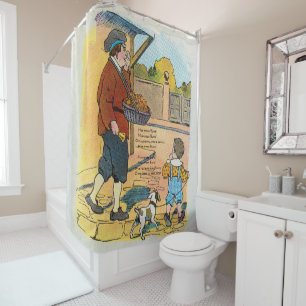Hot-cross Buns, Mother Goose Nursery Rhyme Picture Shower Curtain
