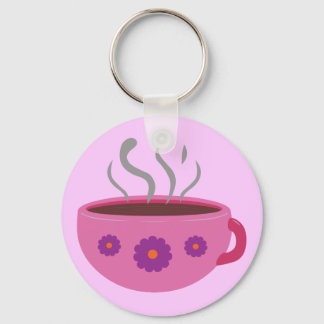 Hot Cup of Coffee Key Ring