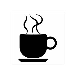 Hot cup of Coffee logo Rubber Stamp