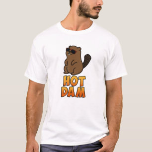 Hot Dam Funny Cool Beaver Pun T-Shirt