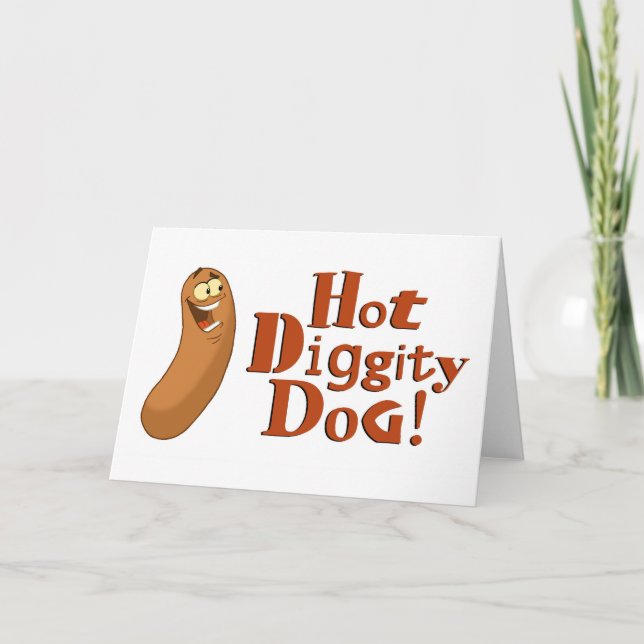 Hot Diggity Dog Card (Blank) (Front)