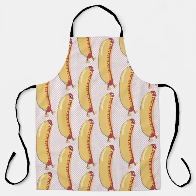 Hot Diggity Dog Fun Cheeky Retro Character Apron (Front)