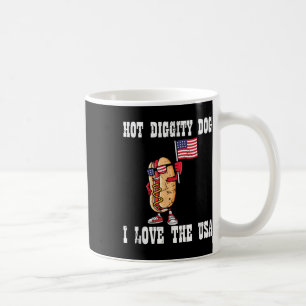 Hot Diggity Dog July 4th Patriotic Bbq Picnic Amer Coffee Mug