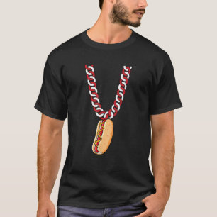 Hot Dog 4th Of July Funny Necklace Patriotic Food  T-Shirt