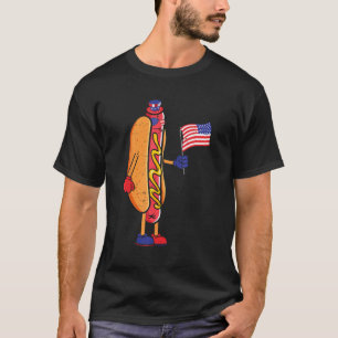 Hot dog 4th of July Sunglasses American Flag  Patr T-Shirt