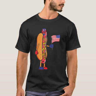 Hot dog 4th of July Sunglasses American Flag Patr T-Shirt