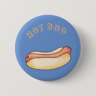 Hot dog 6 cm round badge