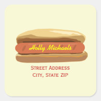 Hot Dog Address Label Sticker
