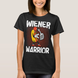 Hot Dog Adult Humour Pun Naughty Wiener Warrior T-Shirt