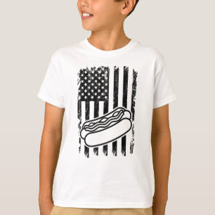 HOT DOG America US Flag Hot Dog Eating Contest Hot T-Shirt