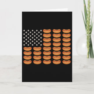 Hot Dog American Flag July 4th Patriotic Summer Bb Card