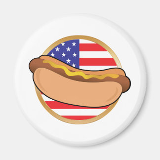 Hot Dog American Flag Magnet