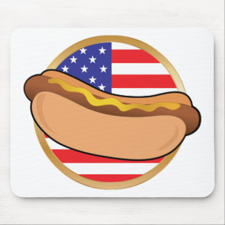 Hot Dog American Flag Mouse Mat