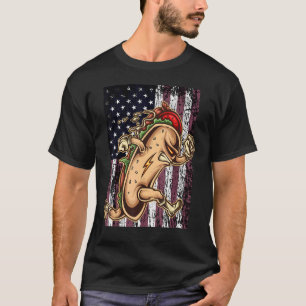 Hot Dog American Flag USA Patriotic Cookout Grill T-Shirt