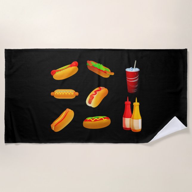 Hot dog beach towel. beach towel (Front)